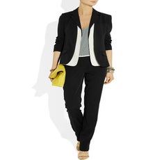 Reed Krakoff Silk Vest Blazer, $1,990, available at Net-a-Porter; Silk-Trimmed Pants, $990, available at Net-a-Porter. reed-krakoff-netaporter-1990-990
