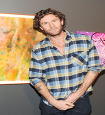 RxArt honoree, Dan Colen, poses next to his work. He's not too bad looking himself. Photo: Billy Farrell/BFAnyc.com. rx10