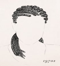 The Modern Cornrow
African-Americans have long worn braids, but in the 1970s, the Black Is Beautiful movement encouraged people to embrace their roots and natural hair texture by wearing Afros and cornrows in lieu of chemically straightening their hair. Popular styles included the Senegalese twist or Guinea braid (as well as the box braid, zigzag braid, micro braid, and classic cornrow braid).
Of course, what history of the braid would be complete without a mention of some questionable instances of cornrow-wearing? In 1979, director Blake Edwards filmed a cornrow-sporting Bo Derek in a wet swimsuit, running slow-motion in 10. The following decades would show many Caucasian celebs try cornrows: Juliette Lewis, Madonna, K-Fed, Justin Timberlake, Axl Rose, and is-he-a-parody-or-is-he-real rapper Riff Raff all followed suit. braids_9_moderncornrow