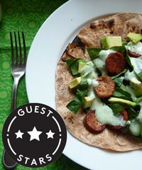 YUM: Chicken Chorizo Taco With Spinach & Avocado chorizo-spinach-taco-opener
