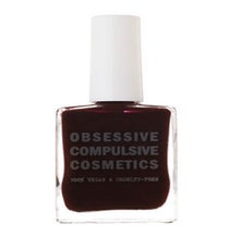 Obsessive Compulsive Cosmetics Nail Lacquer in Black Dahlia, $10, available at Obsessive Compulsive Cosmetics. red-nail-polish-occ