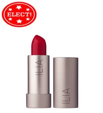 Ilia Lipstick in Wild Child, $24, available at Beauty Habit. 02_elect_bold1