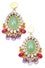 Akong-099G-Gemstone-&-Crystal-Stitched-Earrings---Green