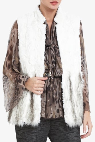 bcbg faux fur vest