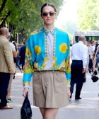 A Neon-And-Neutral Look That's Shorts, Sweet, & To The Point street-style-op