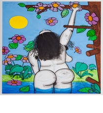 Carroll Dunham
Next Bathers, one (picking flowers), 2012
Mixed media on linen
78 1/4 x 61 1/4 inches (198.8 x 155.6 cm)
Copyright Carroll Dunham
Courtesy Gladstone Gallery, New York and Brussels CD1043