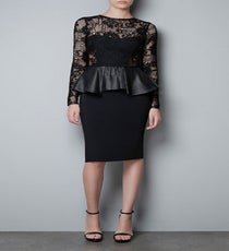 Zara Studio Dress With Leather Peplum Frill, $159, available at Zara. 4-Zara