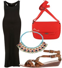 Cruising A Street Fair
Stand out in a sea of rompers and flirty dresses in a subtly sexy maxi dress. A slight wedge in your sandal will be perfect for strolling, and bright pops of color in your accessories are totally in season.
Topshop Racer Strappy Maxi Dress, $36, available at Topshop; With Love From CA Bead Statement Necklace, $11.50, available at PacSun; 3.1 Phillip Lim Pashli Mini Satchel, $650, available at Kirna Zabete; Madewell The Whistlestop Sandal, $138, available at Madewell. streetfair-copy