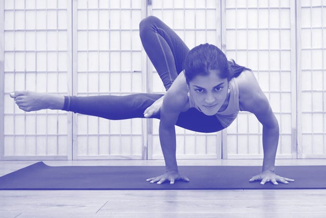 Premium Photo | Asian trainee strong woman practicing difficult yoga pose