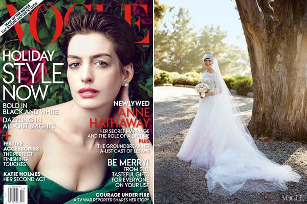 Anne hathaway's shop wedding dress